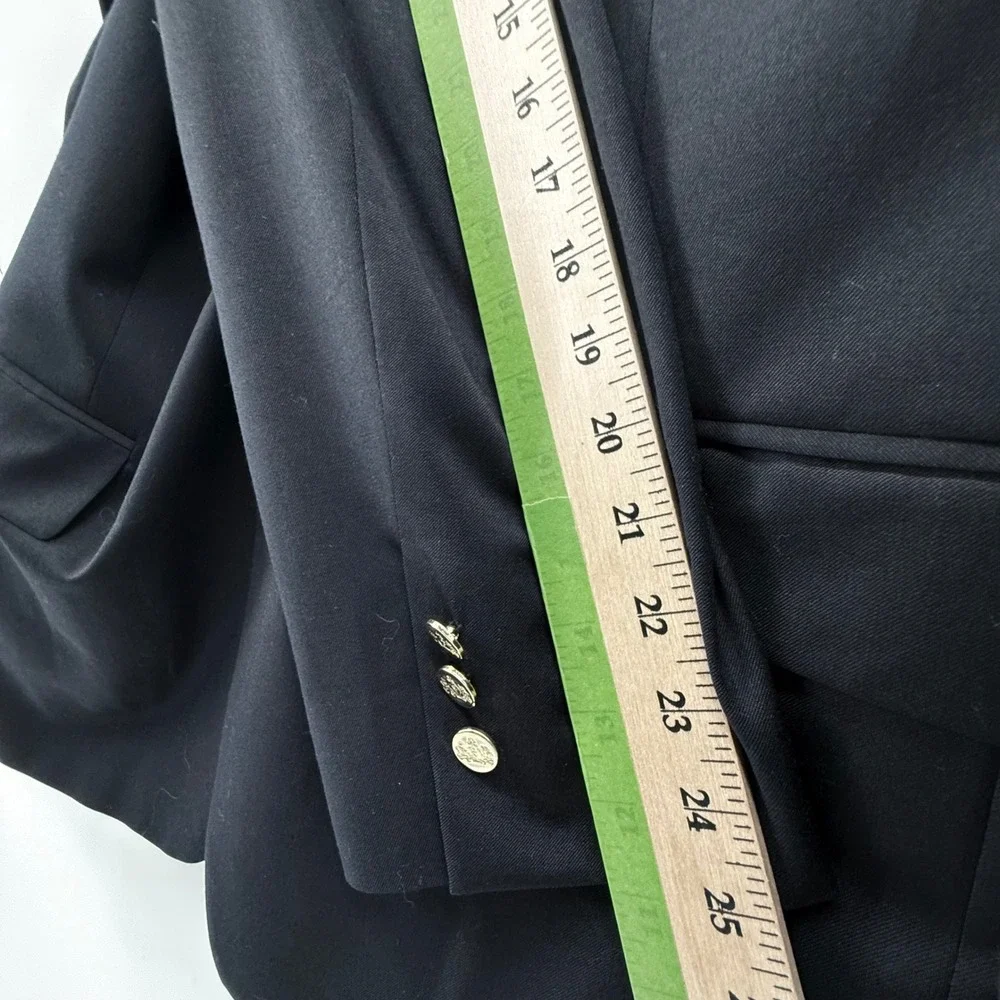 VTG Stafford Executive Hartmarx Mens Blazer 46R Pure Wool Navy Gold Buttons USA